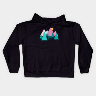 Abstract moutains and forest Kids Hoodie